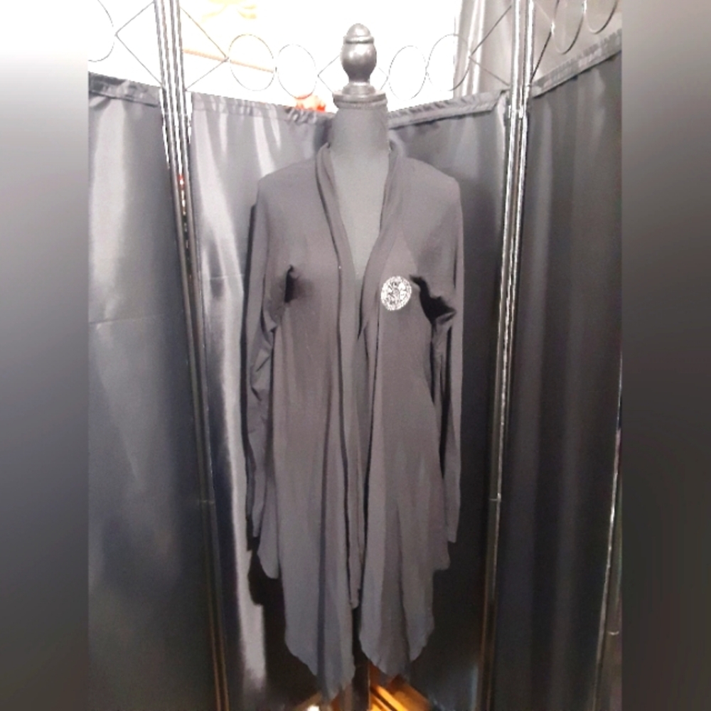 Moco Cardigan Sweater Elegant Black Women's Size XL Boho Lagenlook